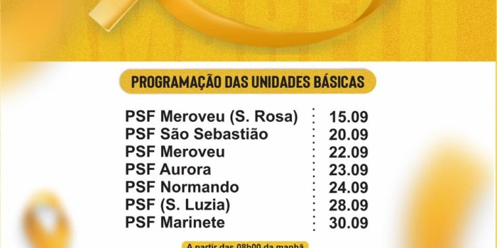 Prefeitura da Barra de Santo Antônio lança programação em alusão ao Setembro Amarelo