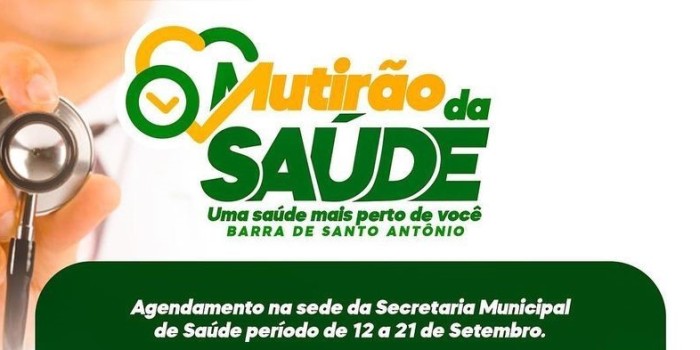 Saúde em ação: Prefeitura de Barra de Santo Antônio investe na saúde e realizará mutirão.