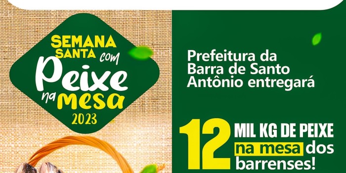 Prefeitura de Barra de Santo Antônio promove distribuição de 12 toneladas de peixes da Semana Santa à população.