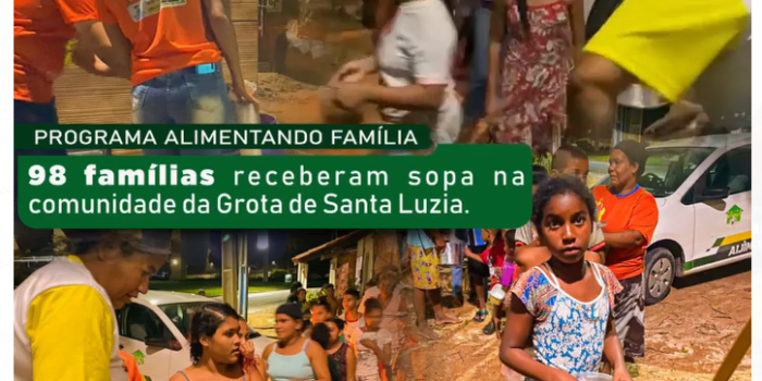 Programa Alimentando Famílias: Prefeitura da Barra de Santo Antônio distribui sopas em Santa Luzia.