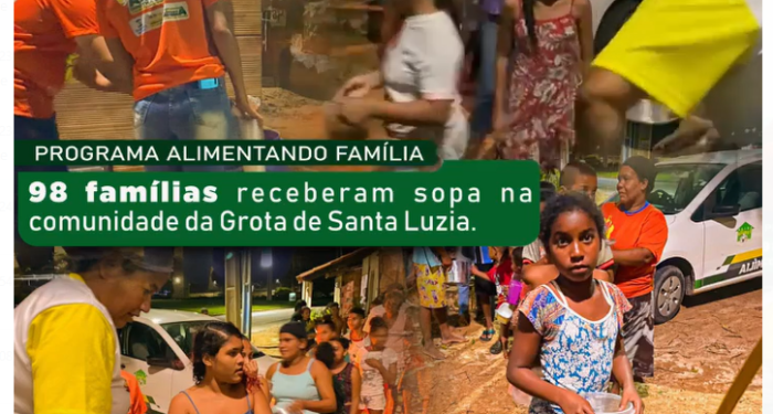 Programa Alimentando Famílias: Prefeitura da Barra de Santo Antônio distribui sopas em Santa Luzia.