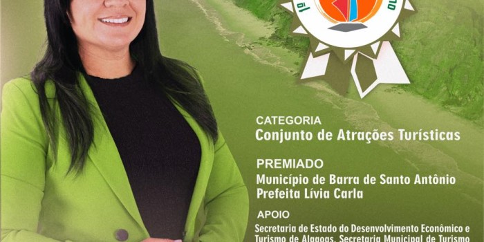 Barra de Santo Antônio é premiado na categoria “Conjunto de Atrações Turísticas”