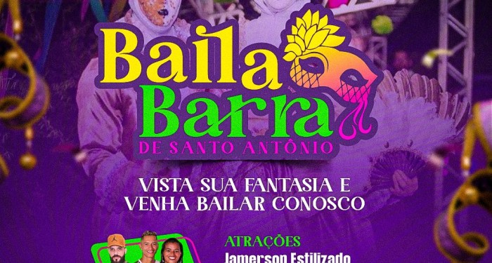 Baile a fantasia abre o CarnaBarra de Santo Antônio 2023