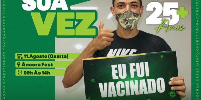 Barra de Santo Antônio vacina contra a Covid-19 pessoas a partir dos 25 anos nesta quarta-feira