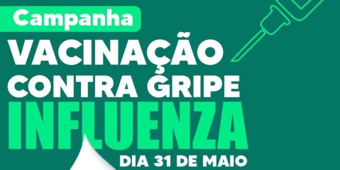 BARRA DE SANTO ANTÔNIO: Campanha Nacional de Vacinação contra Influenza Encerra em 31 de Maio: Proteja-se!