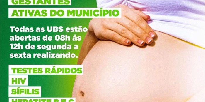 Barra de Santo Antônio: Campanha incentiva o teste de infecções sexualmente transmissíveis em gestantes