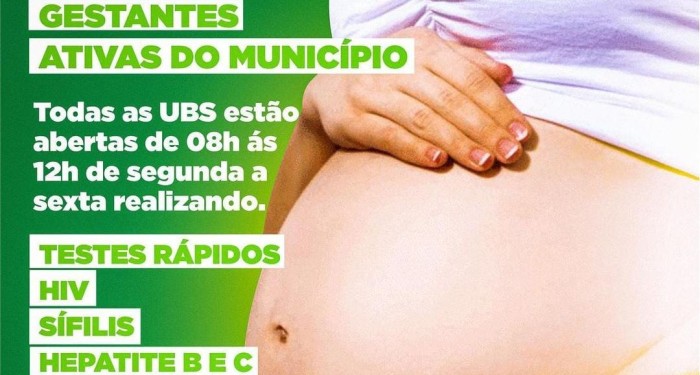 Barra de Santo Antônio: Campanha incentiva o teste de infecções sexualmente transmissíveis em gestantes