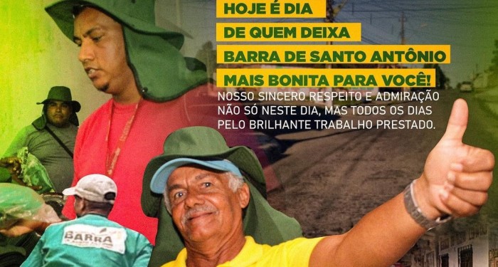 Dia do Gari: Prefeitura da Barra de Santo Antônio homenageia aqueles que são fundamentais para o bem-estar e a saúde do município.